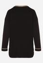 Czarny Sweter z Bawełną i Metaliczną Nicią Tusima