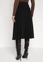 Czarna Rozkloszowana Plisowana Spódnica Dzianinowa Tussana