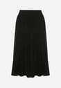 Czarna Rozkloszowana Plisowana Spódnica Dzianinowa Tussana