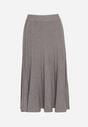 Szara Rozkloszowana Plisowana Spódnica Dzianinowa Tussana
