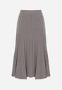 Szara Rozkloszowana Plisowana Spódnica Dzianinowa Tussana