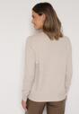 Beżowy Sweter z Guzikami z Boku Tusiana