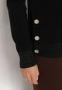 Czarny Sweter z Guzikami z Boku Tusiana