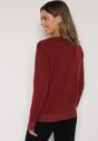 Czerwony Sweter z Guzikami z Boku Tusiana