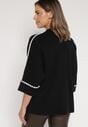 Czarny Sweter z Kontrastową Lamówką Tuselle