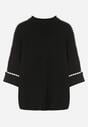 Czarny Sweter z Kontrastową Lamówką Tuselle
