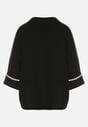 Czarny Sweter z Kontrastową Lamówką Tuselle