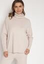 Pulover pe gât Bej