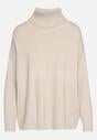 Pulover pe gât Bej