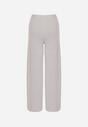 Szare Dzianinowe Spodnie o Szerokim Kroju ze Sznurkami Melatusa