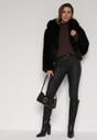 Czarna Futrzana Kurtka z Nieodpinanym Kapturem Zetena