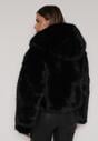 Czarna Futrzana Kurtka z Nieodpinanym Kapturem Zetena