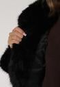 Czarna Futrzana Kurtka z Nieodpinanym Kapturem Zetena