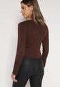 Brązowy Sweter z Wiskozą Ozdobiony Guzikami Zetisae