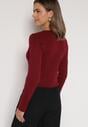 Bordowy Sweter z Wiskozą Ozdobiony Guzikami Zetisae