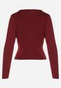 Bordowy Sweter z Wiskozą Ozdobiony Guzikami Zetisae