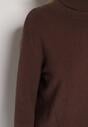 Brązowy Sweter z Golfem i Dodatkiem Kaszmiru Rorizia