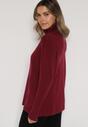 Bordowy Sweter z Golfem i Dodatkiem Kaszmiru Rorizia