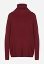 Bordowy Sweter z Golfem i Dodatkiem Kaszmiru Rorizia
