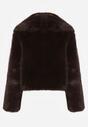 Brązowa Kurtka Futrzana z Ozdobnym Kołnierzem Wedoria