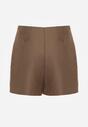 Beżowe Spódnico-Szorty Krótkie z Rozcięciem na Boku Irindel