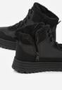 Czarne Sneakersy na Grubej Podeszwie z Futerkiem Alweda