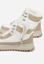 Białe Sneakersy na Grubej Podeszwie z Futerkiem Alweda