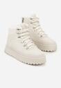 Beżowe Sneakersy na Grubej Podeszwie z Futerkiem Alweda