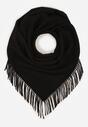 Czarny Trójkątny Szalik z Wiskozy i Bawełny z Frędzlami Vetirala