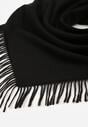 Czarny Trójkątny Szalik z Wiskozy i Bawełny z Frędzlami Vetirala