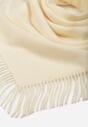 Jasnobeżowy Trójkątny Szalik z Wiskozy i Bawełny z Frędzlami Vetirala