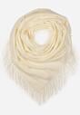 Jasnobeżowy Gładki Szalik z Frędzlami Vetiela