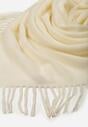 Jasnobeżowy Gładki Szalik z Frędzlami Vetiela