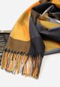 Żółty Szalik z Wiskozy z Frędzlami w Szeroką Kratę Califera