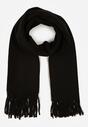 Czarny Klasyczny Szalik Zdobiony Frędzlami Vetilana