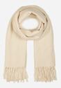 Jasnobeżowy Klasyczny Szalik Zdobiony Frędzlami Vetilana