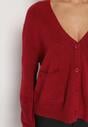 Bordowy Rozpinany Kardigan z Dodatkiem Kaszmiru Vetirira