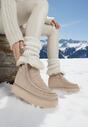 Beżowe Śniegowce z Przeszyciami Oliwedea