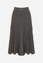 Ciemnoszara Rozkloszowana Plisowana Spódnica Dzianinowa Tussana