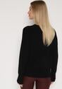 Czarny Sweter z Domieszką Kaszmiru z Dekoltem w Serek Feralaine
