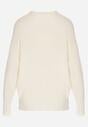 Jasnobeżowy Sweter z Domieszką Kaszmiru z Dekoltem w Serek Feralaine