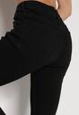 Czarne Bawełniane Jeansy Skinny z Regularnym Stanem Sewnela