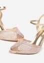 Szampańskie Sandały na Szpilce z Cyrkoniami Aurefera