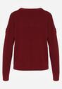 Bordowy Sweter z Wiskozą i Tłoczonymi Kwiatami Lanifera