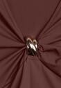 Brązowe Body Ozdobione Aplikacją i Marszczeniem przy Dekolcie Ferenice