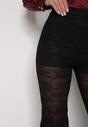 Czarne Koronkowe Spodnie Dzwony z Wysokim Stanem Solifera