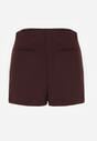 Brązowe Spódnico-Szorty Zdobione Imitacją Kieszeni z Tyłu Sewrela