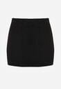Czarne Spódnico-Szorty Zdobione Imitacją Kieszeni z Tyłu Sewrela