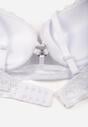Biały Klasyczny Biustonosz Zdobiony Koronką i Aplikacją Metheis
