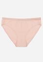 Jasnoróżowe Majtki Figi z Bawełną i Ozdobnymi Napisami Phioreia